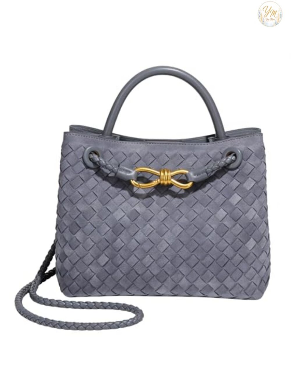 Woven PU Leather Top Handle Tote Bag Women Shoulder Crossbody Purse